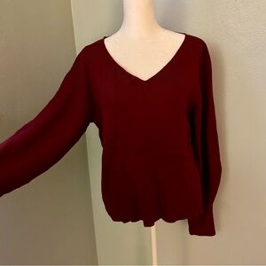 Burgundy V-Neck Sweater, NWT